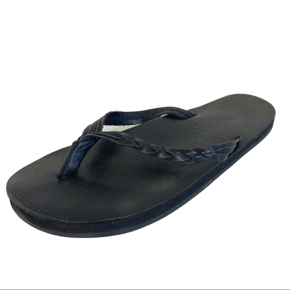 Rainbows Flirty Braidy Leather Flip Flop 6.5